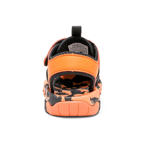 Kids Closed Toe Lightweight Athletic Sandals - BLACK ORANGE - 4